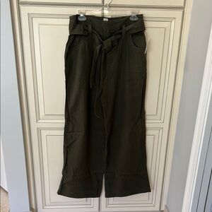 GAP Factory Women's Dark Green Wide Leg Linen Blend pants NWT